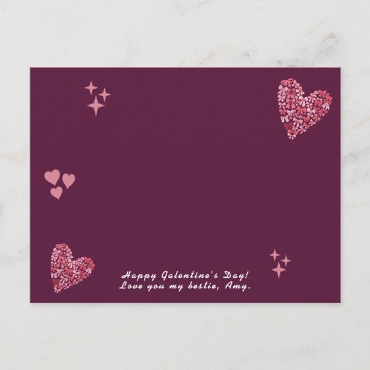 Bow Hearts Galentine's Day Custom Foto & Text Postkarte (Vorderseite)