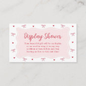 Bow Hearts Valentine Baby Shower Display Shower  Begleitkarte (Vorderseite)