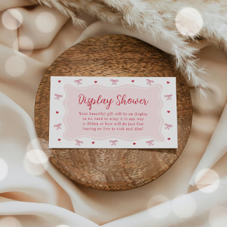 Bow Hearts Valentine Baby Shower Display Shower  Begleitkarte