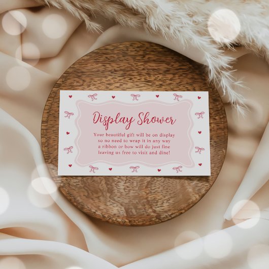 Bow Hearts Valentine Baby Shower Display Shower  Begleitkarte