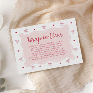 Bow Hearts Valentinstag-Baby-Shower-Verpackung in Begleitkarte