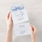 Bow hellblau uAwg Geburtstag All In One Einladung (Abreißen)