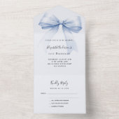 Bow hellblau uAwg Geburtstag All In One Einladung (Innen Boden)