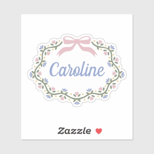 Bow, Herz und Blume Aufkleber (Blatt)