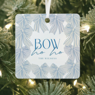 Bow Ho Blue Bows Foto Weihnachtsfeiertag Ornament Aus Metall
