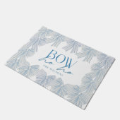 Bow Ho Blue Bows Weihnachtsfeiertag Fußmatte (Schrägansicht)