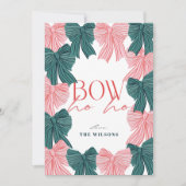 Bow Ho Ho Red & Green Bows Foto Weihnachten (Vorderseite)