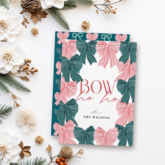 Bow Ho Ho Red & Green Bows Weihnachten