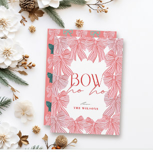 Bow Ho Ho Red & Pink Bows Weihnachten