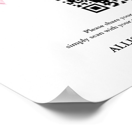 Bow Hochzeit Capture Liebe QR Code Hochzeit Foto Poster (Ecke)