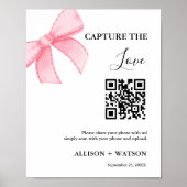 Bow Hochzeit Capture Liebe QR Code Hochzeit Foto Poster (Vorne)