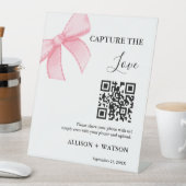 Bow Hochzeit Capture Liebe QR Code Hochzeit Foto Sockelschild (In Situ)