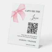 Bow Hochzeit Capture Liebe QR Code Hochzeit Foto Sockelschild (Vorderseite)