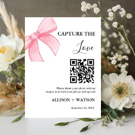 Bow Hochzeit Capture Liebe QR Code Hochzeit Foto Sockelschild