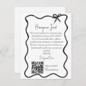 Bow Honeymoon Fond Anfrage Hochzeit QR CODE Begleitkarte (Vorne/Hinten)