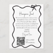 Bow Honeymoon Fond Anfrage Hochzeit QR CODE Begleitkarte (Vorderseite)