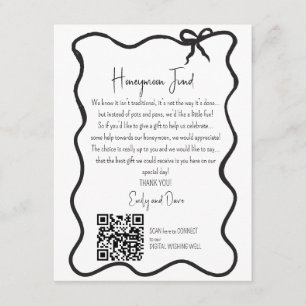 Bow Honeymoon Fond Anfrage Hochzeit QR CODE Begleitkarte