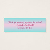 BOW Hot Pink, Aqua Floral Gefallen Tag (Rückseite)