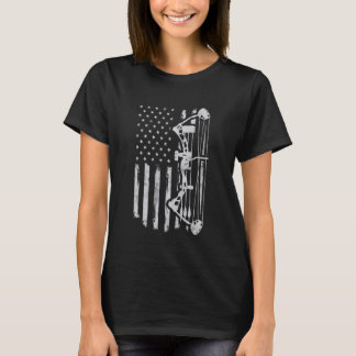 Bow Hunter Archery Bowhunter Broadhead USA Flag 1 T-Shirt