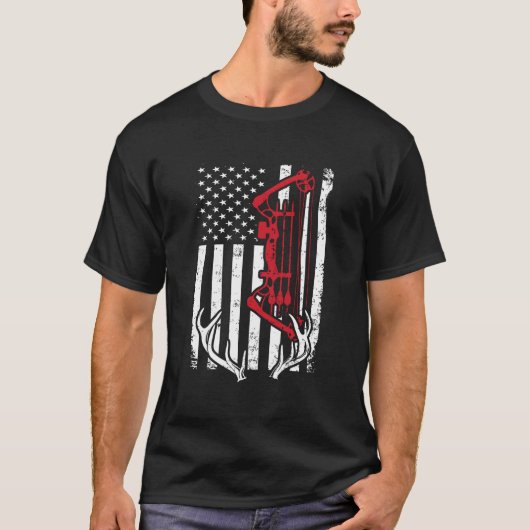 Bow Hunting American Flag Archery For Hunters T-Shirt (Vorderseite)