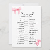 Bow I Liebe Sie um die Welt Bridal Game Card Karte (Vorderseite)