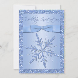 BOW Ice Blue Snowflakes Hochzeit Einladung