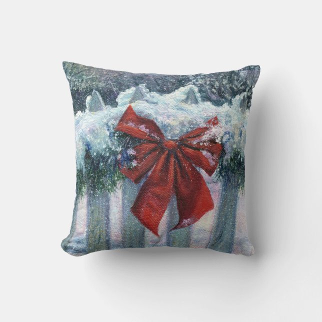 "Bow in the Snow" Kissen (Vorderseite)