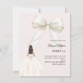 Bow ivory dress blush pink Sweet 16 invitation (Vorderseite)