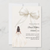 Bow ivory dress cream luxury Sweet 16 Einladung (Vorderseite)