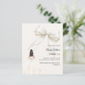 Bow ivory dress cream luxury Sweet 16 invitation (Stehend Vorderseite)