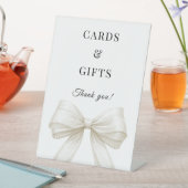 Bow ivory pearls elegant cards gifts sign sockelschild (In Situ)