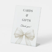 Bow ivory pearls elegant cards gifts sign sockelschild (Vorderseite)