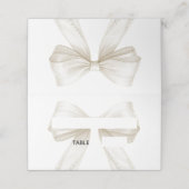 Bow Ivory pearls elegant Platzkarte (Außenseite Aufgefaltet)