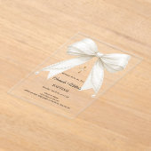 Bow Ivory Pearls Girl Elegant Baptism Acryleinladungen (Ablage )