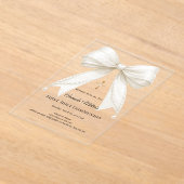 Bow ivory pearls girl elegant First Communion Acryleinladungen (Ablage )