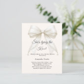 Bow ivory pearls knot Bridal Shower invitation (Stehend Vorderseite)
