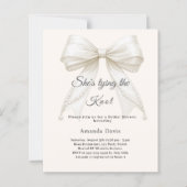 Bow ivory pearls knot Bridal Shower invitation (Vorderseite)