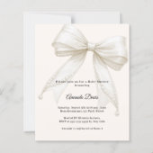 Bow ivory pearls luxury Baby Shower invitation (Vorderseite)