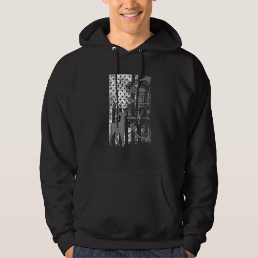 Bow Jagd Hirsche Flag Niedlich I Liebe Bogenjagd Hoodie (Vorderseite)