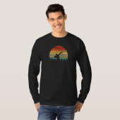 Bow Jagd Retro Sunset Bogenschießen T-Shirt (Vorne ganz)