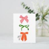 Bow Jolly Little Things Christmas  Einladungspostkarte (Stehend Vorderseite)