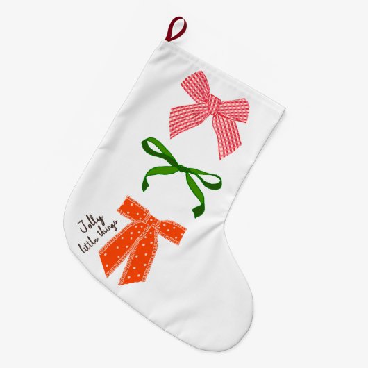 Bow Jolly Little Things Christmas Großer Weihnachtsstrumpf (Vorderansicht (hängend))
