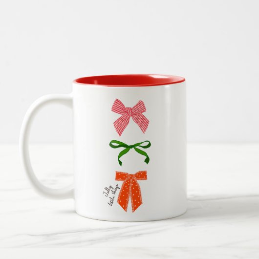 Bow Jolly Little Things Christmas  Zweifarbige Tasse (Links)