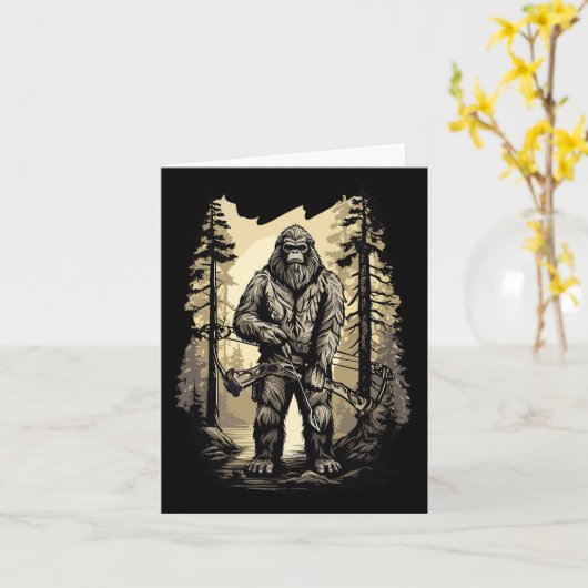 Bow Junting Bigfoot Funny Hunting Gift Karte (Gelbe Blume)