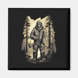 Bow Junting Bigfoot Funny Hunting Gift Magnet