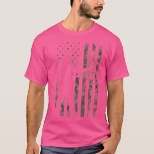 Bow Junting Camouflage American Flag (Design on Ba T-Shirt