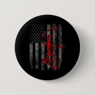 Bow Junting Flag Archery Funny Junting Gift Button