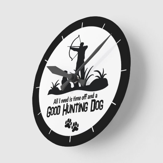 Bow Junting Hunde Zitat modern Runde Wanduhr (Winkel)