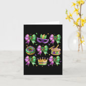 Bow King Cake Crown Mask Drum Mardi Gras Kostüm Karte (Gelbe Blume)