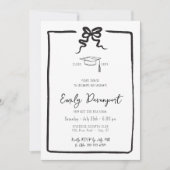 Bow Klasse Abschluss 3 Fotos Einladung (Vorderseite)